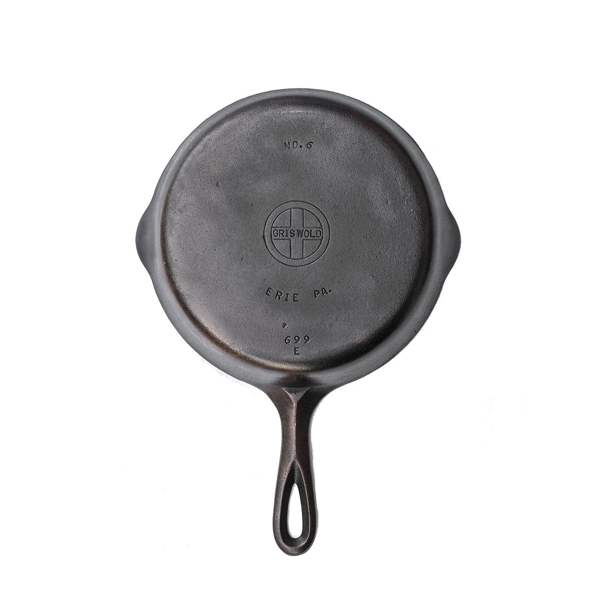 Vintage Griswold Cast Iron Skillet Frying Pan Small Block Logo Erie PA NO 6  With Double Pour Spouts Griswold Iron Spoon Iron Pan 6 699 M 