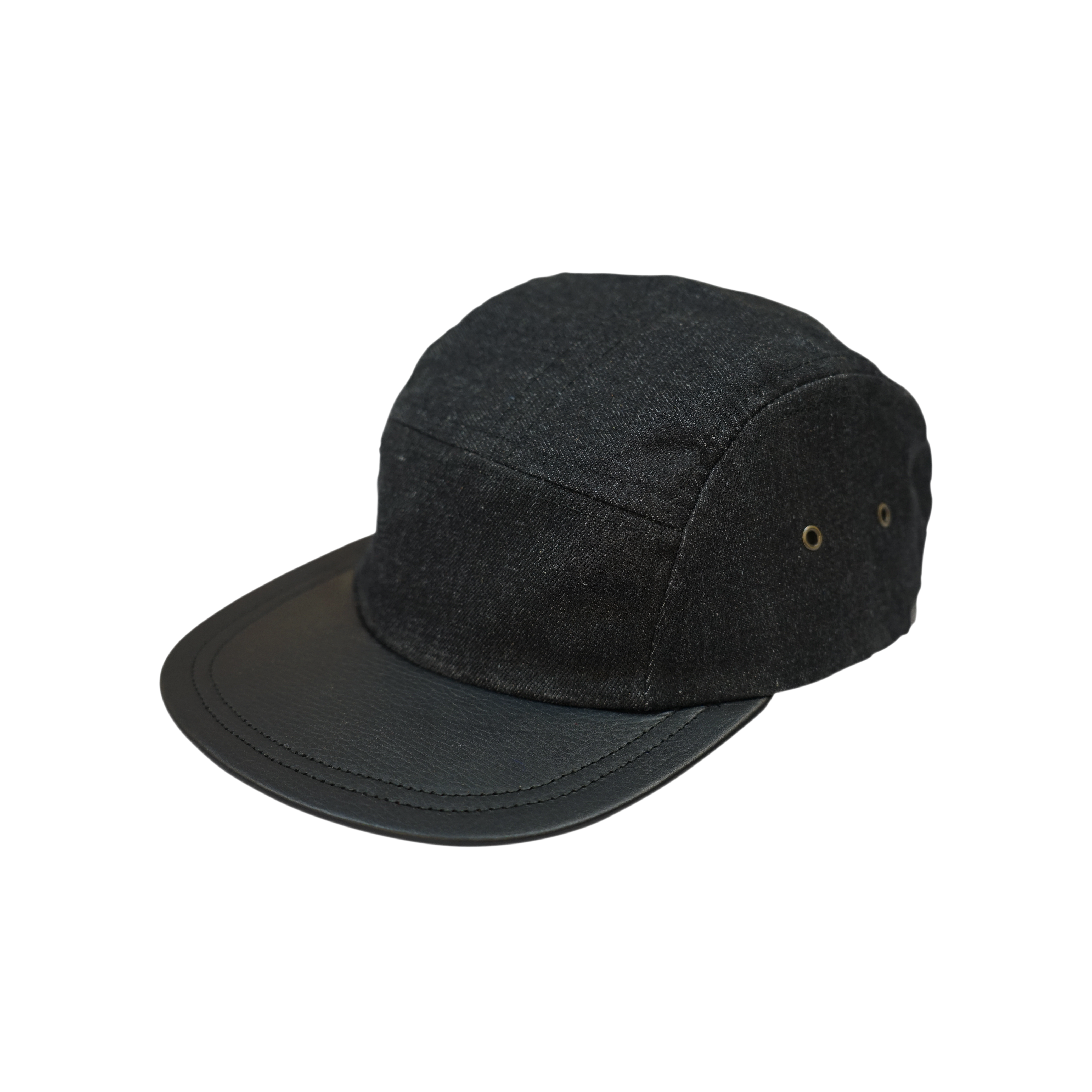 Plain black store 5 panel hat